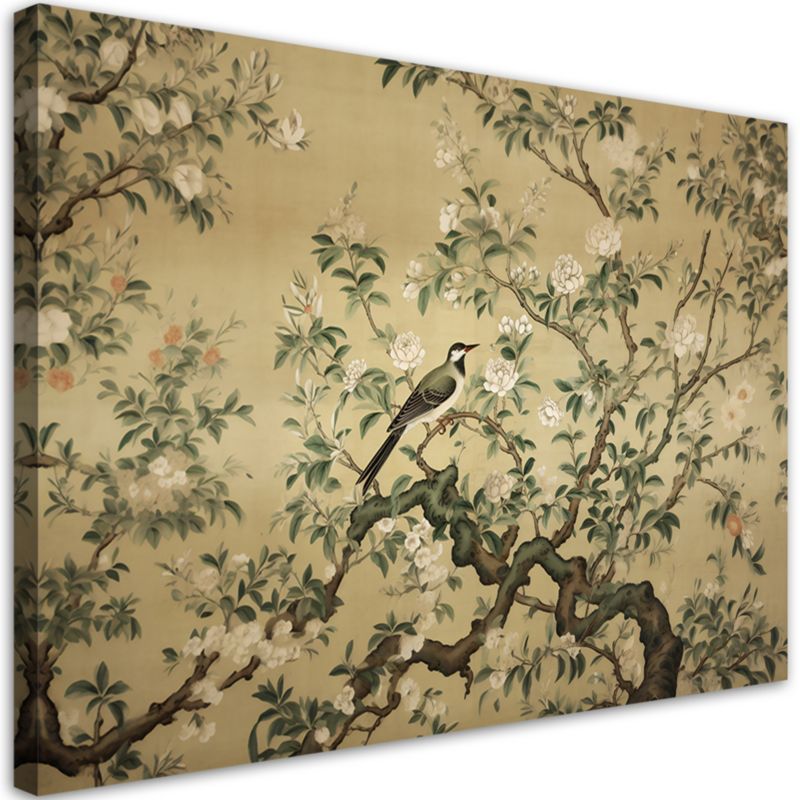 Obraz do salonu pokoju Feeby Ptak Abstrakcja Chinoiserie 90x60cm 1szt