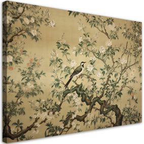 Obraz do salonu pokoju Feeby Ptak Abstrakcja Chinoiserie 90x60cm 1szt