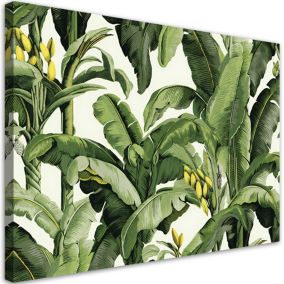 Obraz do salonu pokoju Feeby Zielone Liście bananowca 90x60cm 1szt