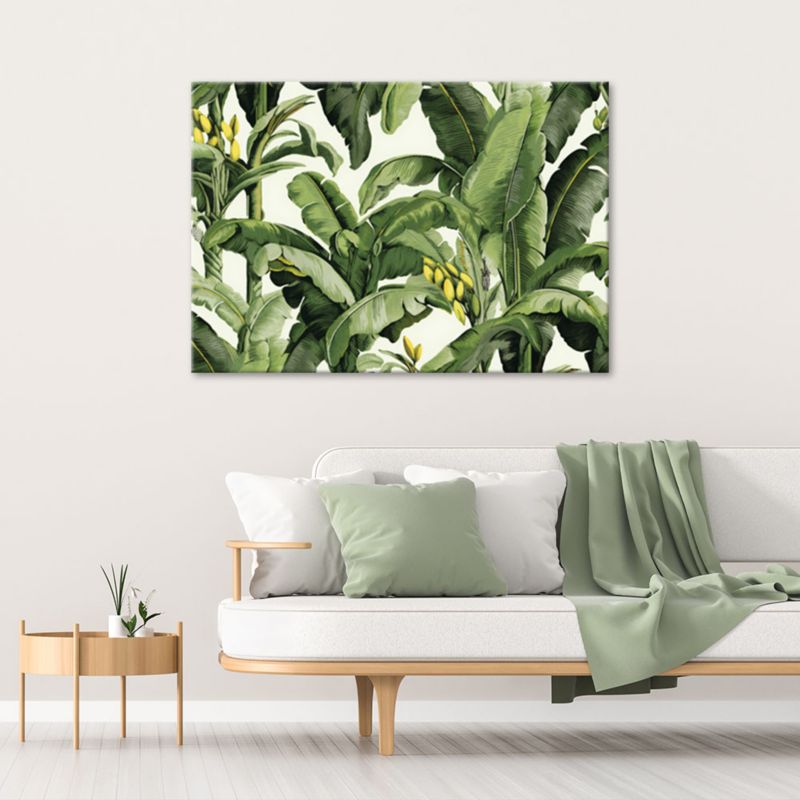 Obraz do salonu pokoju Feeby Zielone Liście bananowca 90x60cm 1szt
