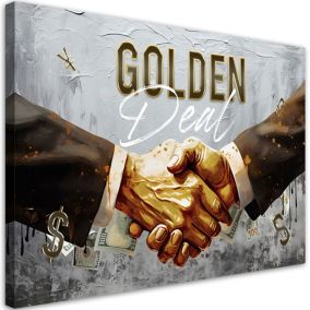 Obraz do salonu pokoju nowoczesny Feeby Golden Deal Szary 60x40cm 1szt