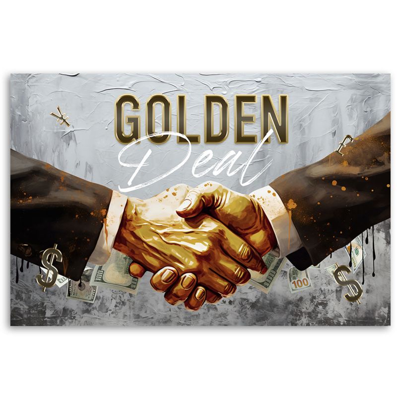 Obraz do salonu pokoju nowoczesny Feeby Golden Deal Szary 60x40cm 1szt