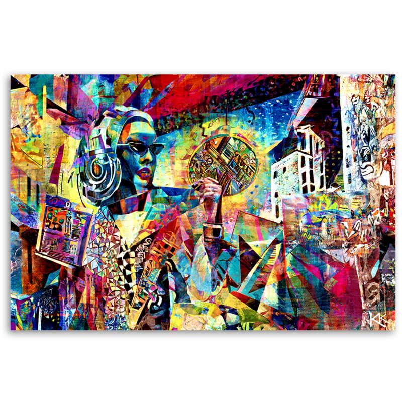 Obraz do salonu pokoju nowoczesny Feeby Kobieta Abstrakcja Kolorowa 120x80cm 1szt