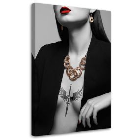 Obraz do salonu pokoju nowoczesny Feeby Kobieta Glamour Szary 40x60cm 1szt
