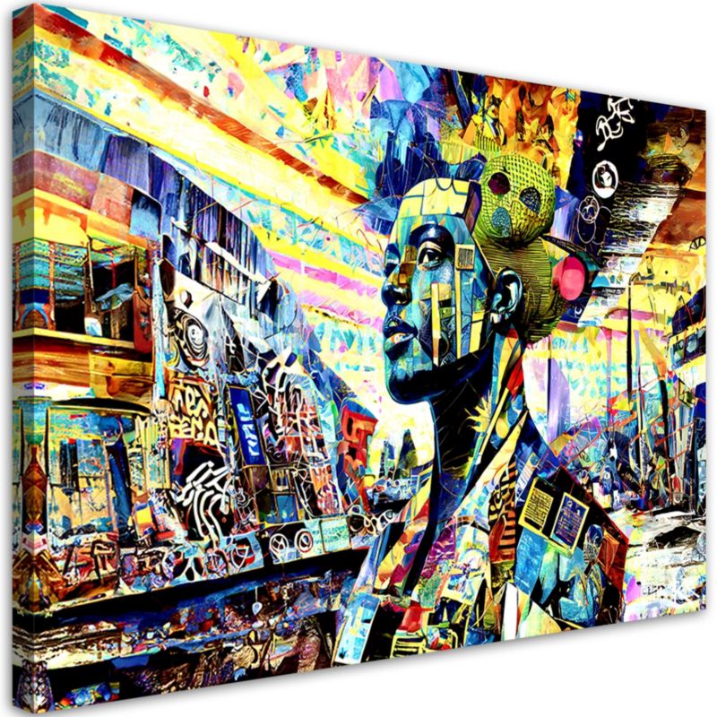 Obraz do salonu pokoju nowoczesny Feeby Kolorowa Kobieta Abstrakcja 120x80cm 1szt