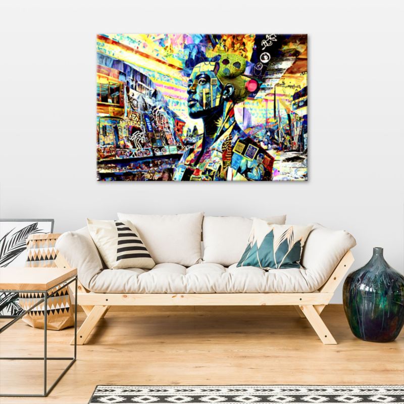 Obraz do salonu pokoju nowoczesny Feeby Kolorowa Kobieta Abstrakcja 120x80cm 1szt