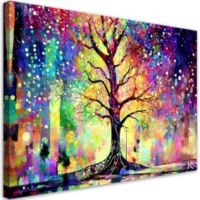 Obraz do salonu pokoju nowoczesny Feeby Kolorowe Drzewo 100x70cm 1szt