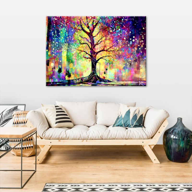 Obraz do salonu pokoju nowoczesny Feeby Kolorowe Drzewo 100x70cm 1szt