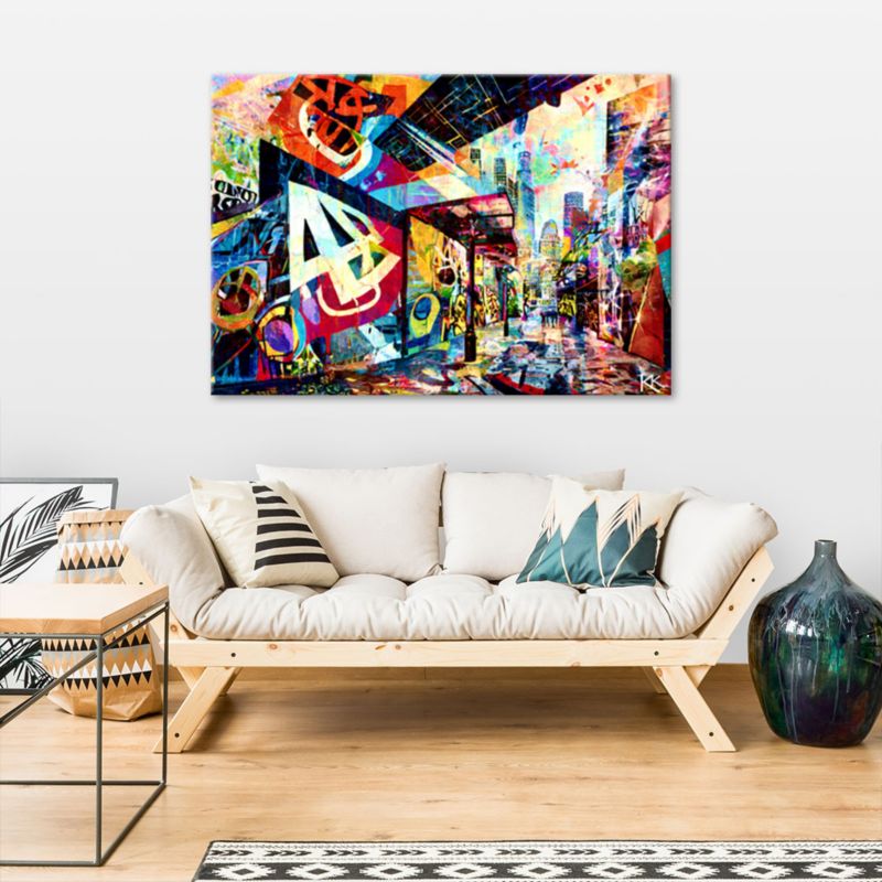 Obraz do salonu pokoju nowoczesny Feeby Kolorowe Miasto 100x70cm 1szt