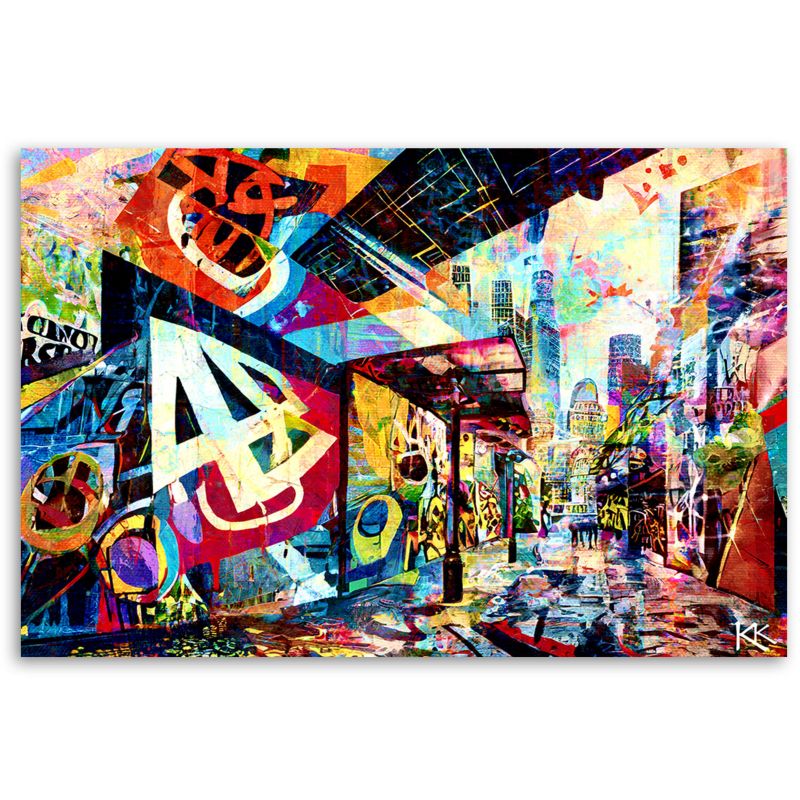 Obraz do salonu pokoju nowoczesny Feeby Kolorowe Miasto 100x70cm 1szt