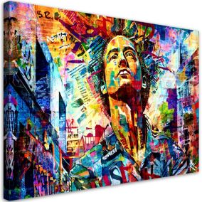 Obraz do salonu pokoju nowoczesny Feeby Mężczyzna Kolorowa Abstrakcja 120x80cm 1szt
