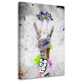 Obraz do salonu pokoju nowoczesny Feeby Street Art Graffiti Szary 80x120cm 1szt
