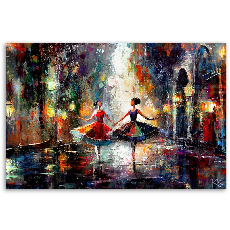 Obraz do salonu pokoju nowoczesny Feeby Tańczące Baletnice Kolorowy 100x70cm 1szt