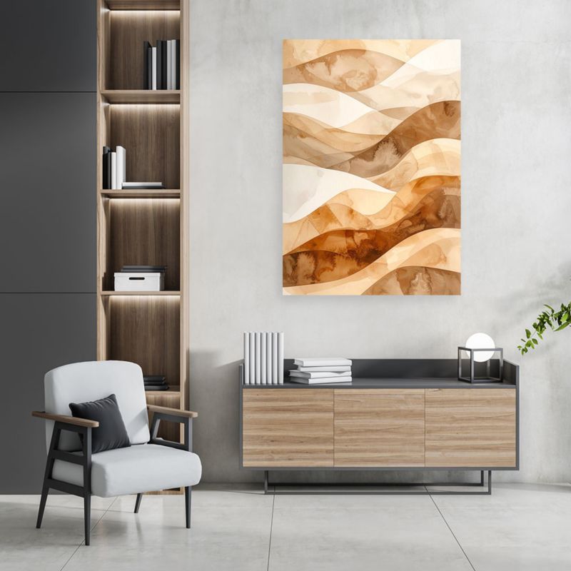 Obraz do salonu sypialni biura loftu  Feeby Abstrakcyjne fale pastelowy beżowy 40x60cm  1szt