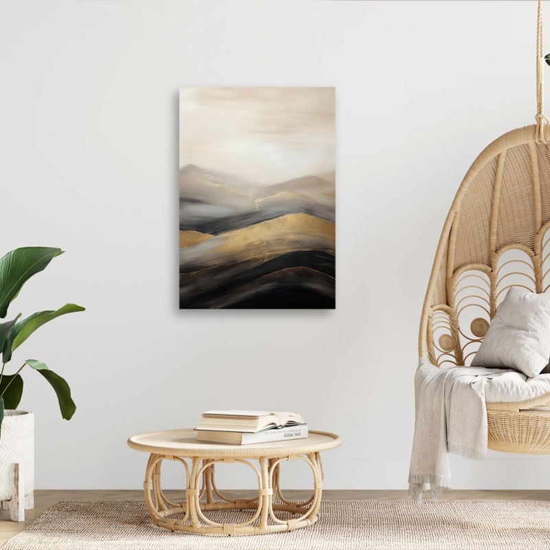 Obraz do salonu sypialni Feeby Abstrakcja Beżowe Góry Boho 40x60cm 1szt