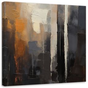 Obraz do salonu sypialni Feeby Abstrakcja Brązowa Malowana 60x60 cm 1szt
