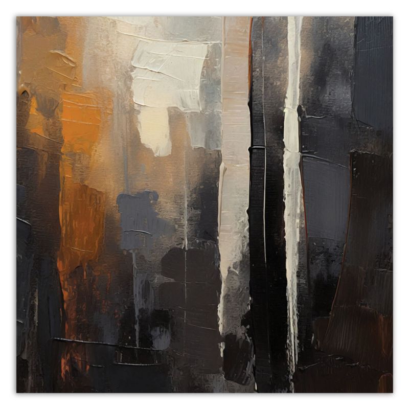 Obraz do salonu sypialni Feeby Abstrakcja Brązowa Malowana 60x60 cm 1szt