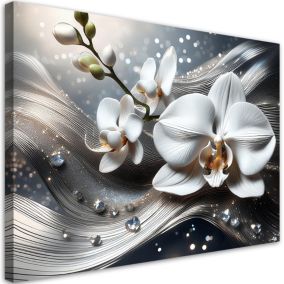 Obraz do salonu sypialni Feeby Abstrakcja Diamenty Orchidea 90x60 cm 1szt