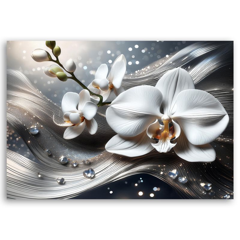Obraz do salonu sypialni Feeby Abstrakcja Diamenty Orchidea 90x60 cm 1szt