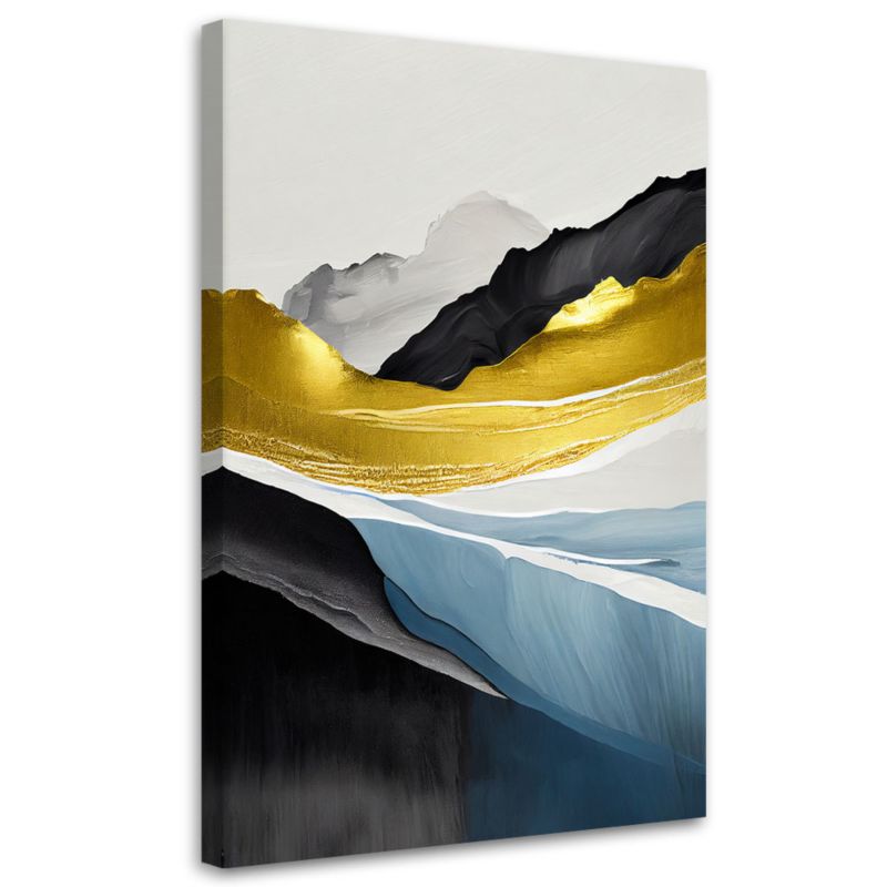 Obraz do salonu sypialni Feeby Abstrakcja Góry Złoty 60x90 cm 1szt