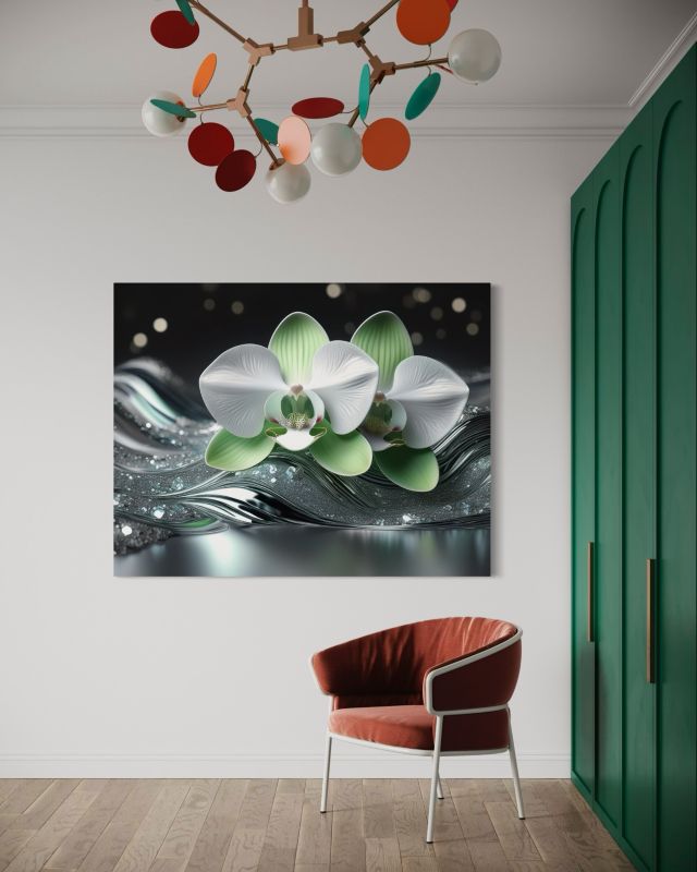 Obraz do salonu sypialni Feeby Abstrakcja Orchidea Diament 100x70 cm 1szt