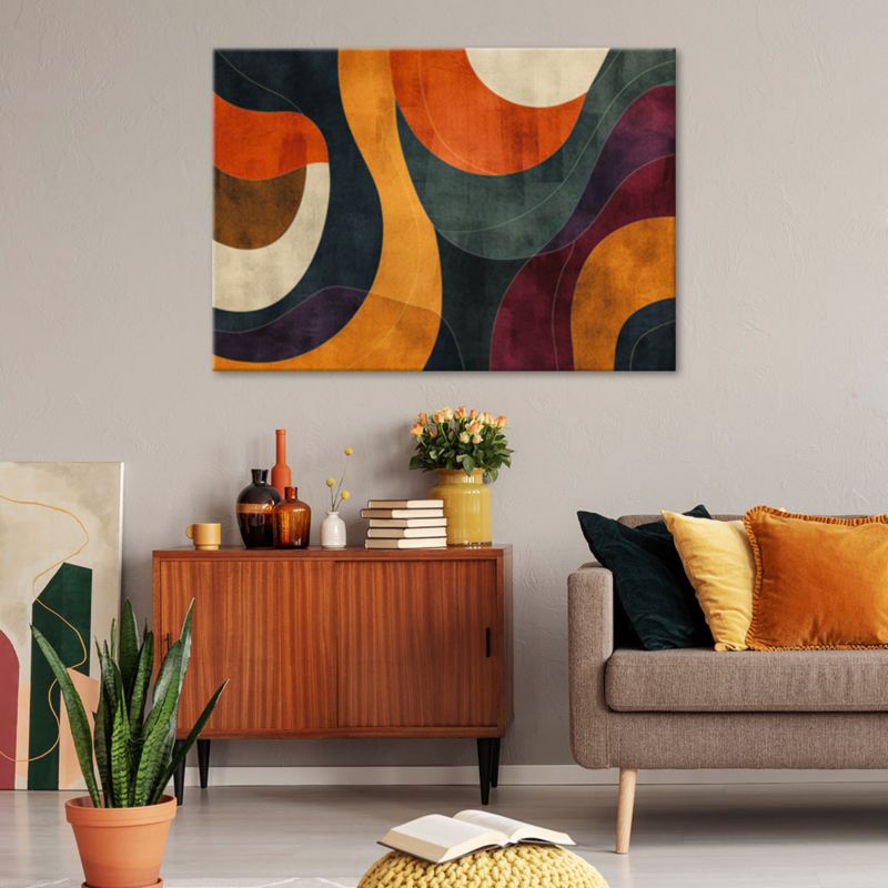 Obraz do salonu sypialni Feeby Abstrakcja w stylu Retro Kolorowa 60x40cm 1szt