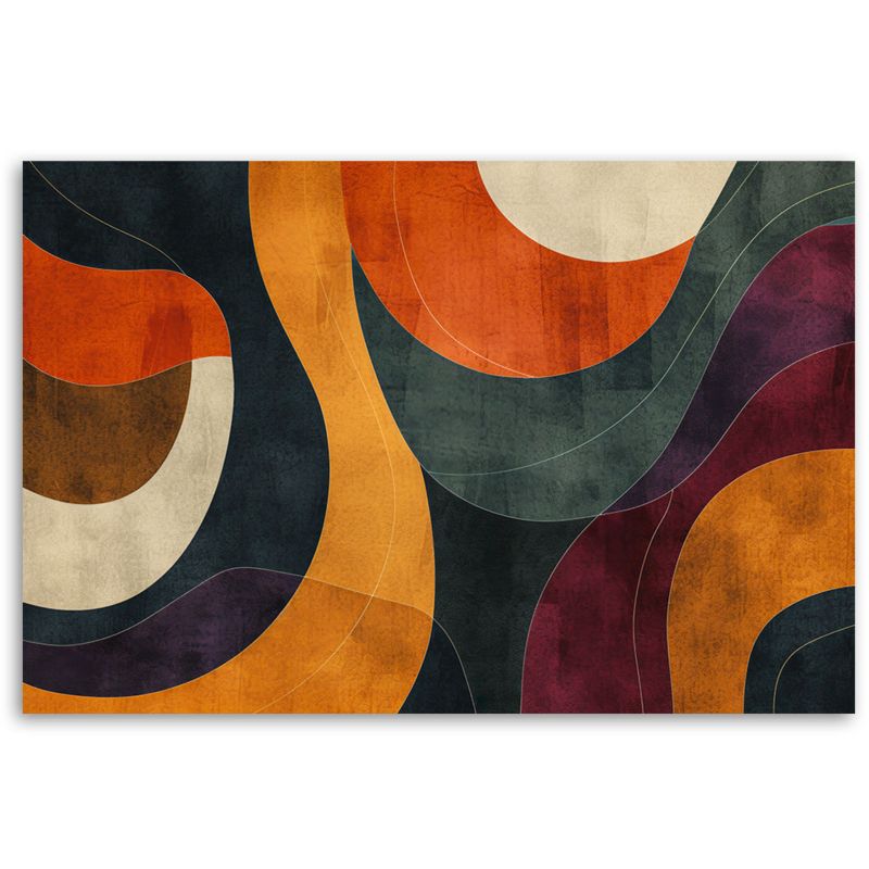 Obraz do salonu sypialni Feeby Abstrakcja w stylu Retro Kolorowa 60x40cm 1szt