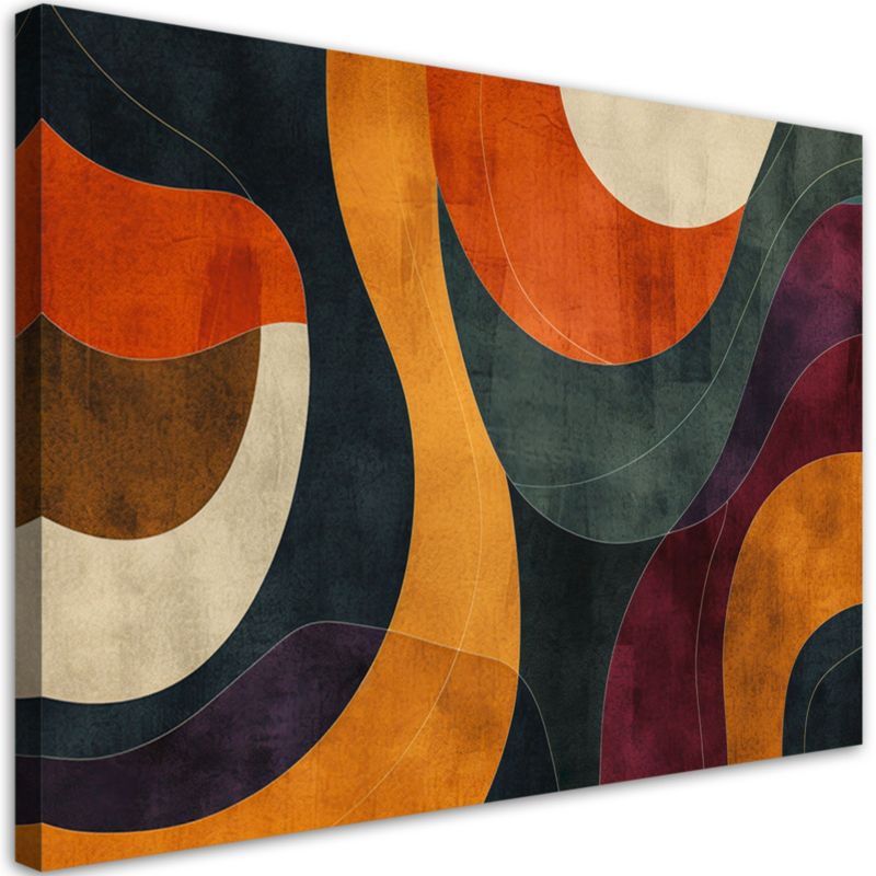 Obraz do salonu sypialni Feeby Abstrakcja w stylu Retro Kolorowa 90x60cm 1szt