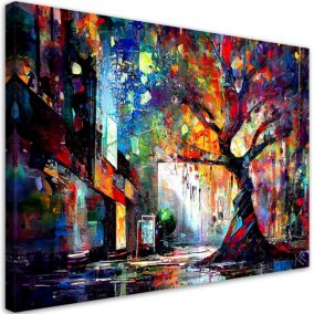 Obraz do salonu sypialni Feeby Abstrakcyjne Kolorowe Drzewo 100x70cm 1szt