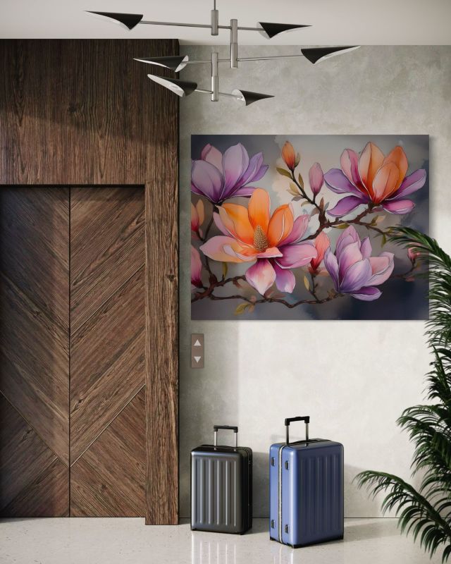 Obraz do salonu sypialni Feeby Akwarela Kolorowe Kwiaty 60x40 cm 1szt