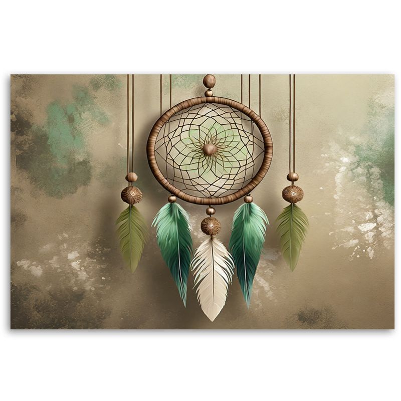 Obraz do salonu sypialni Feeby Łapacz snów Boho Beżowy 100x70 cm 1szt