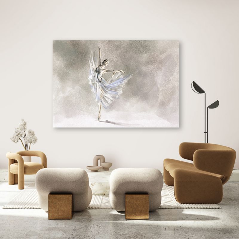 Obraz do salonu sypialni Feeby Baletnica Taniec Beżowy 120x80cm 1szt