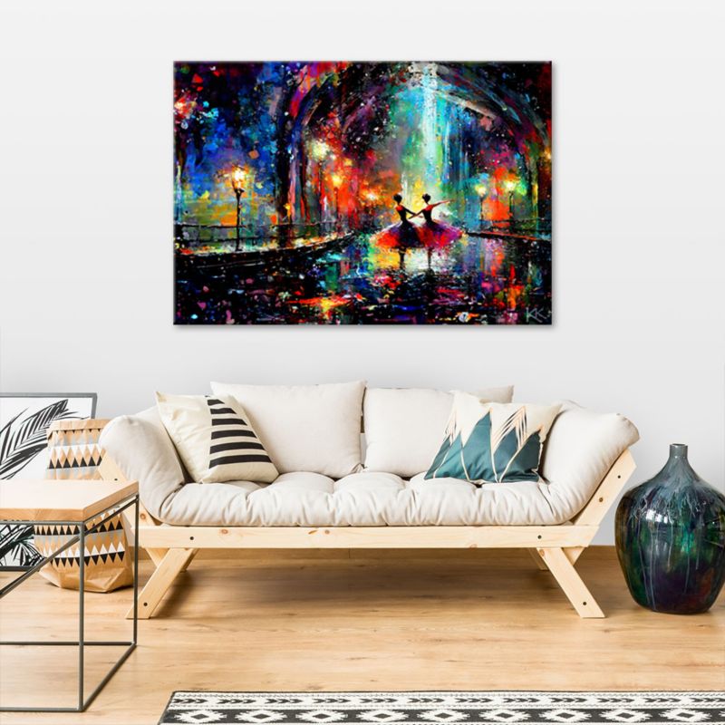 Obraz do salonu sypialni Feeby Baletnice Muzyka Taniec Kolorowy 100x70cm 1szt