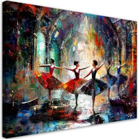 Obraz do salonu sypialni Feeby Baletnice Taniec Muzyka Kolorowy 90x60cm 1szt