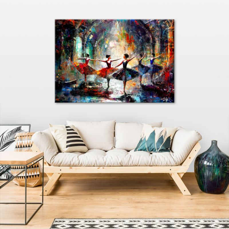Obraz do salonu sypialni Feeby Baletnice Taniec Muzyka Kolorowy 90x60cm 1szt
