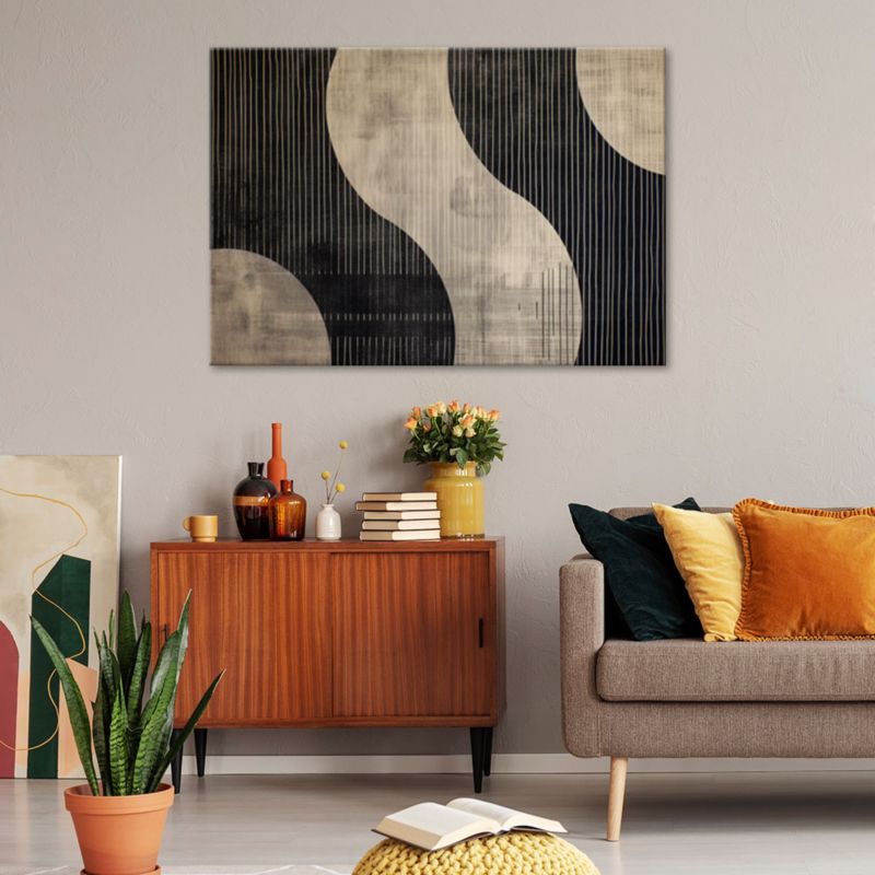 Obraz do salonu sypialni Feeby Beżowa Abstrakcja Vintage 90x60cm 1szt
