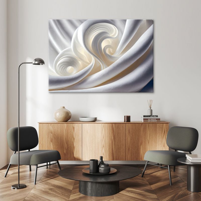 Obraz do salonu sypialni Feeby Biała Abstrakcja efekt 3D 90x60 cm 1szt