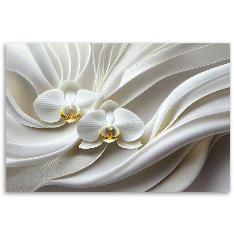 Obraz do salonu sypialni  Feeby Biała Orchidea Abstrakcja 3D 120x80 cm 1szt