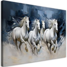 Obraz do salonu sypialni Feeby Białe Konie w galopie 60x40 cm 1szt