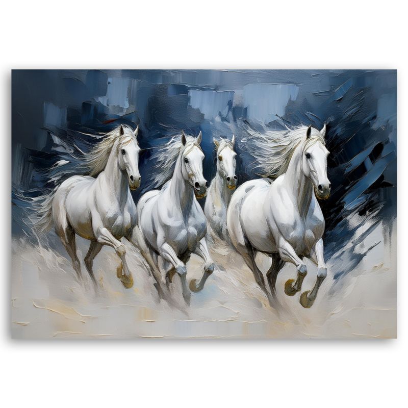 Obraz do salonu sypialni Feeby Białe Konie w galopie 60x40 cm 1szt