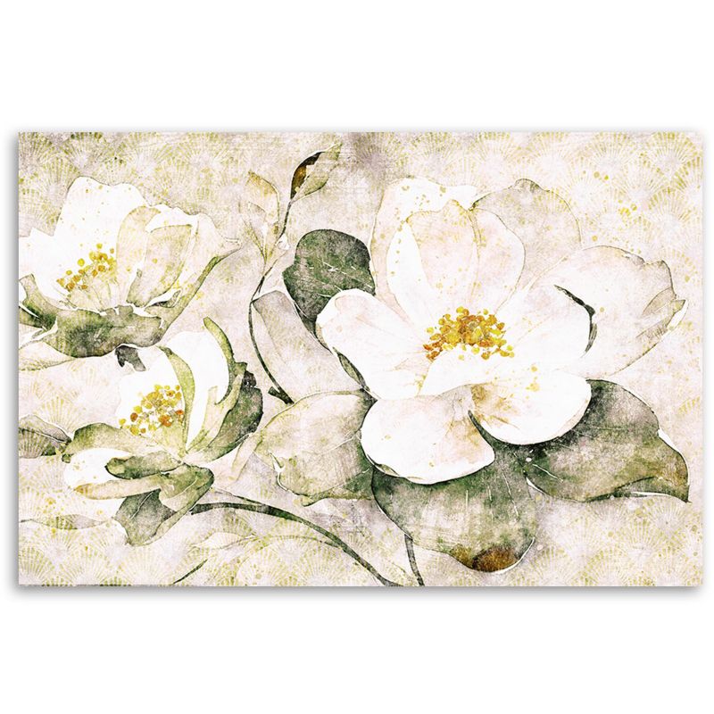 Obraz do salonu sypialni Feeby Białe Kwiaty Natura 100x70 cm 1szt