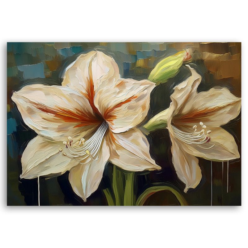 Obraz do salonu sypialni Feeby Biały Kwiat Lilii 100x70 cm 1szt