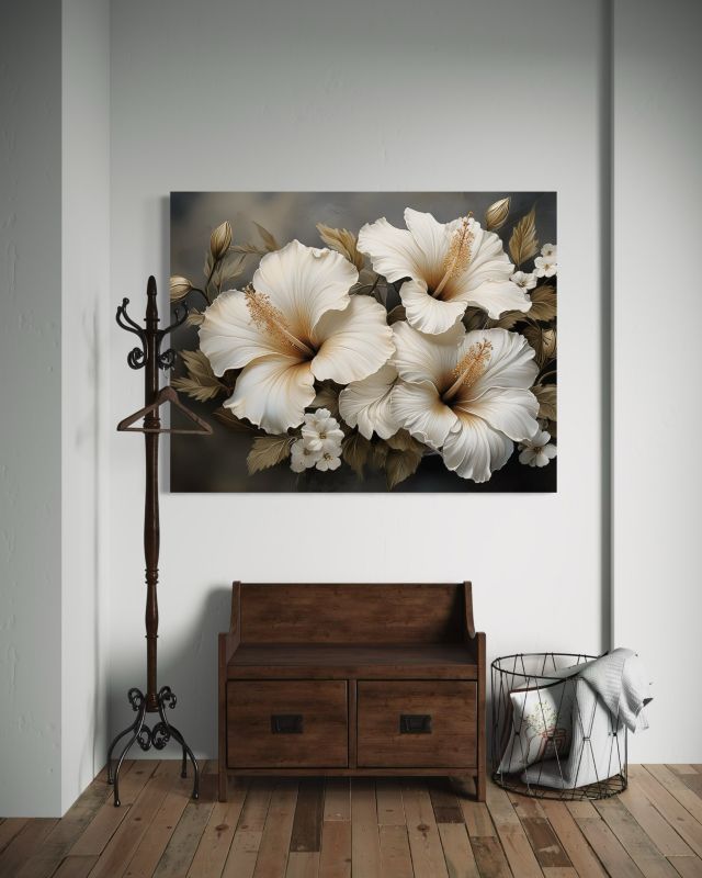 Obraz do salonu sypialni Feeby Biały Kwiat Natura 90x60 cm 1szt