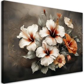 Obraz do salonu sypialni Feeby Biały Kwiat Shabby Chic 120x80 cm 1szt