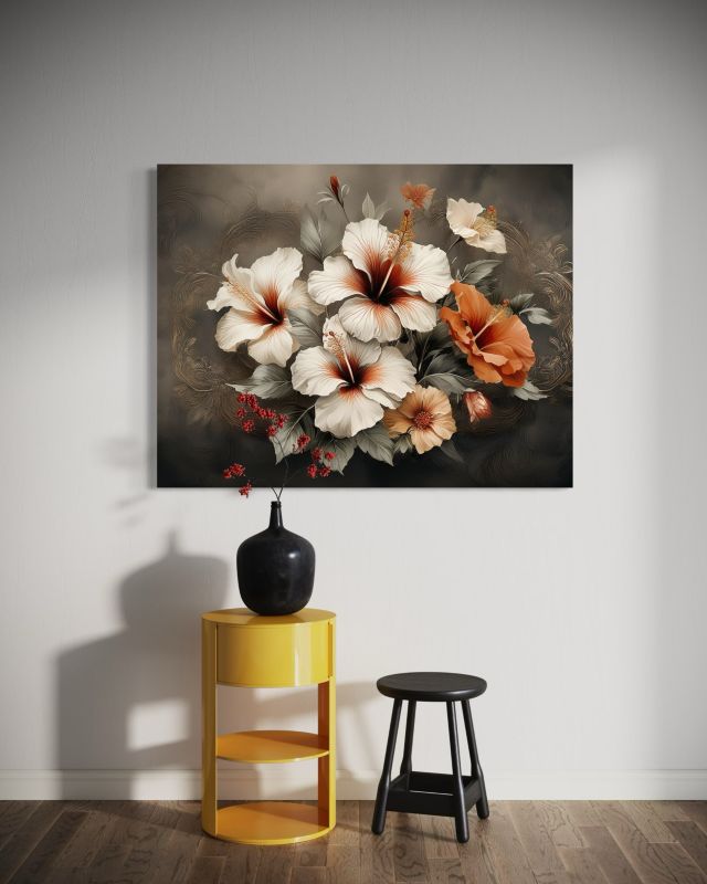 Obraz do salonu sypialni Feeby Biały Kwiat Shabby Chic 120x80 cm 1szt