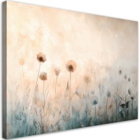 Obraz do salonu sypialni Feeby Boho Dmuchawce Mgła Beżowy 100x70 cm 1szt