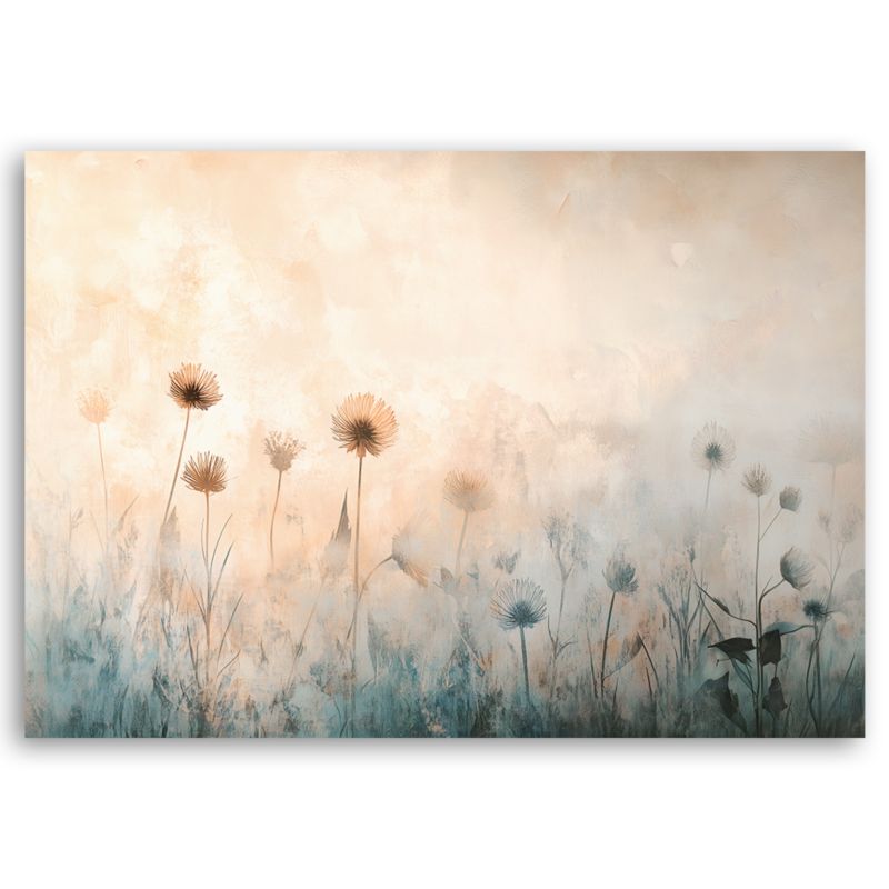 Obraz do salonu sypialni Feeby Boho Dmuchawce Mgła Beżowy 100x70 cm 1szt