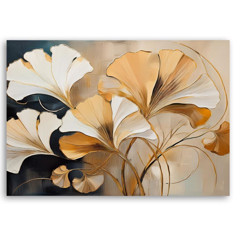 Obraz do salonu sypialni Feeby Boho Ginko Liście Natura 120x80 cm 1szt