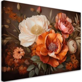 Obraz do salonu sypialni Feeby Botanika Kwiaty Vintage 90x60 cm 1szt