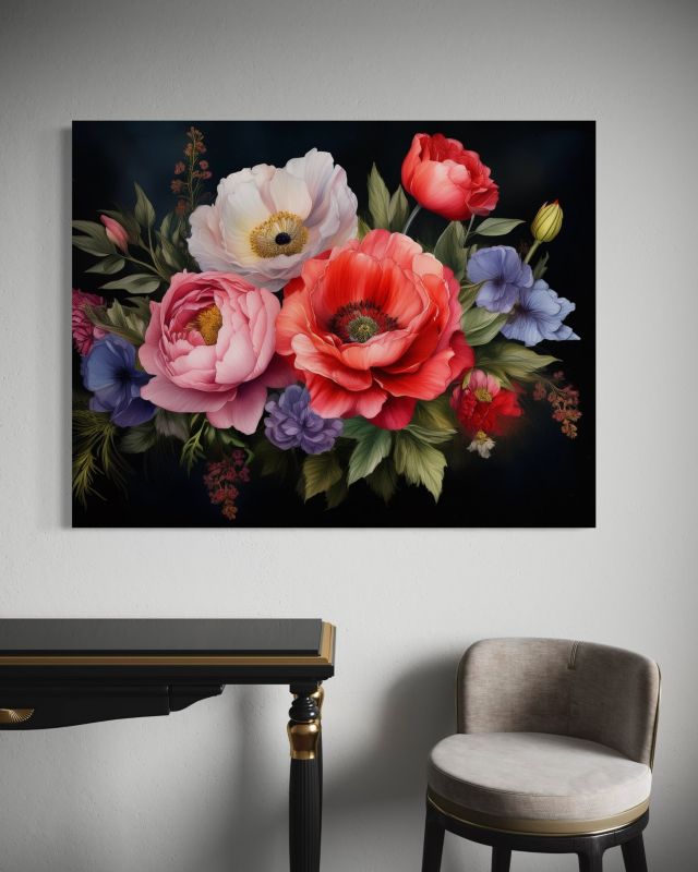Obraz do salonu sypialni Feeby Bukiet Kwiaty 100x70 cm 1szt